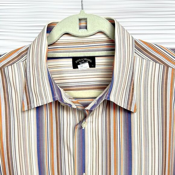 Paul & Shark Yachting Casual Shirt Button Up Cotton Striped Long Sleeves XL - Picture 6 of 11